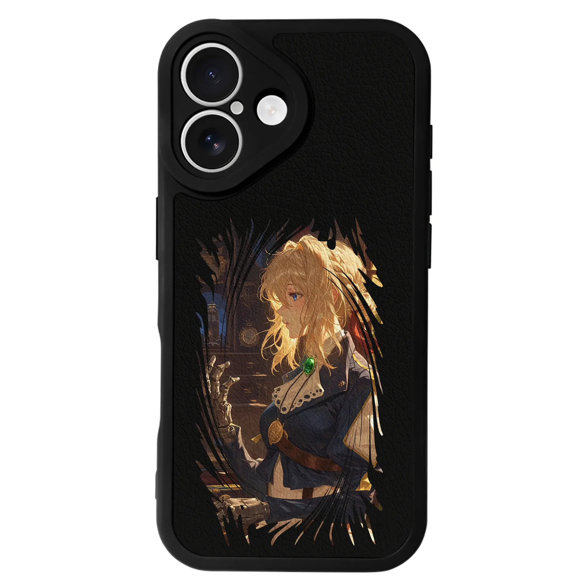 ヴァイオレット・エヴァーガーデン グッズ,ヴァイオレット・エヴァーガーデン - IPhone 16シリーズ対応 ・ シリコンスマホケース ・ レザー調 ・ 高精度フィット ・ 耐衝撃 ・ ワイヤレス充電対応 ・ 精密カット